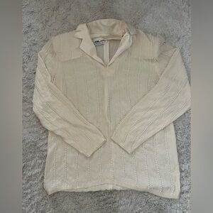 Vintage Ciao PM Women’s Beaded Cream Colored Silk Top Sz 6